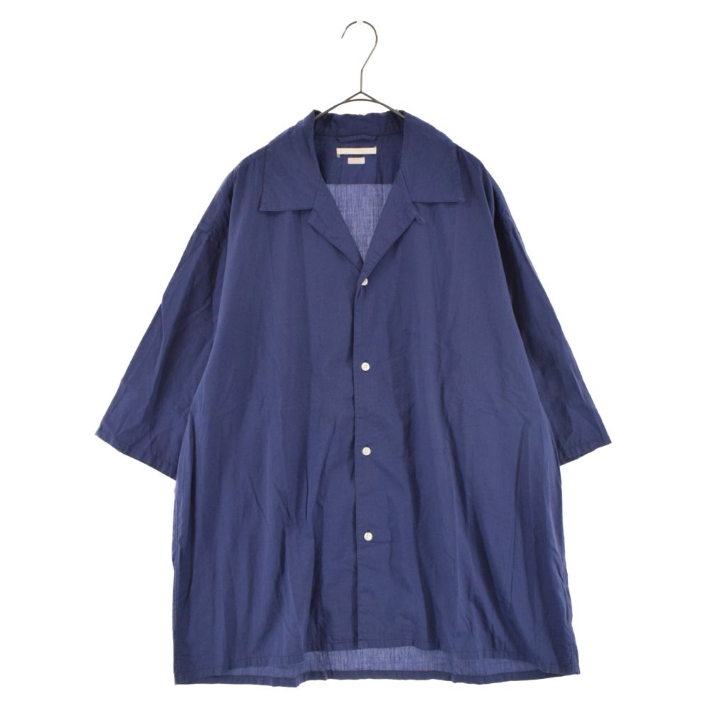 blurhms (ブラームス) 23SS Chambray Open-collar Shirt オーバーサイズ シャンブレーオープンカラー半袖シャツ  ネイビー ナイトブルー BHS23S026 - メルカリ