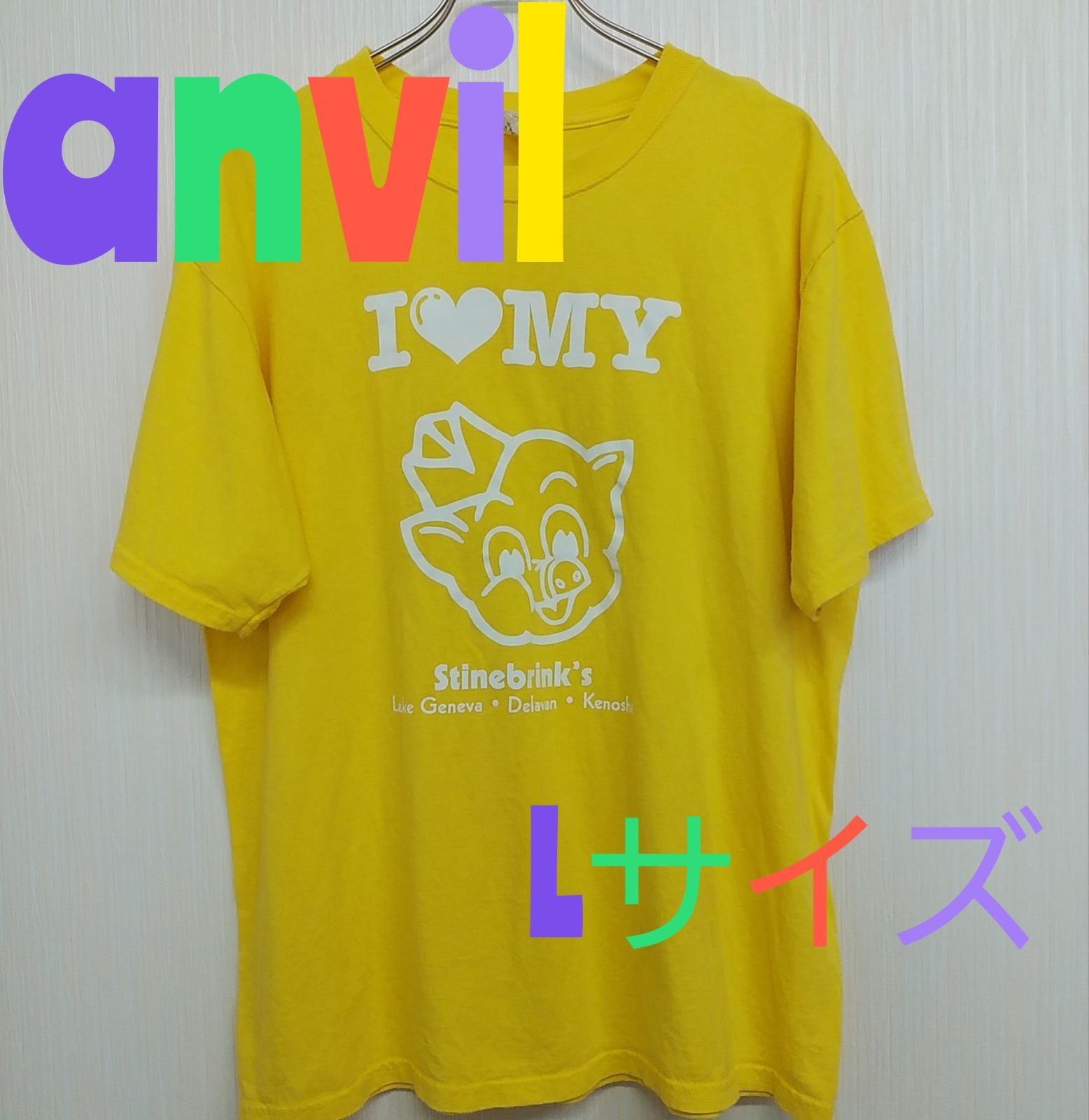 anvil 半袖Tシャツ イエロー - トップス