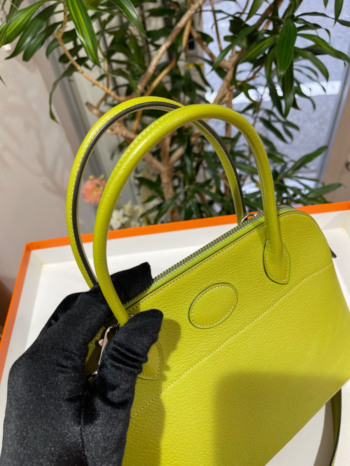 美品】HERMES エルメス ボリード27 シェーブル アニスグリーン 