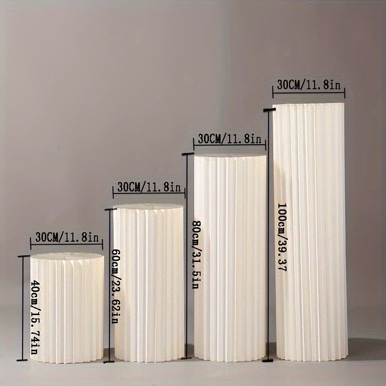 組み立て不要 4個セット 白いカードボード製 ラウンドテーブルスタンド 結婚式 パーティー用 装飾 丈夫で折りたたみ イベント装飾 センターピース