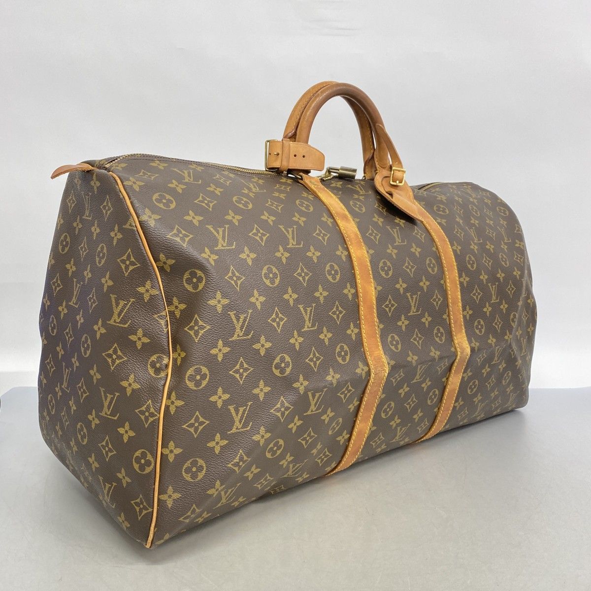 【鑑定済】ルイヴィトン　モノグラム　キーポル60　ボストンバッグ　ブラウン　茶 ルイ・ヴィトン(Louis Vuitton) ルイ・ヴィトン ボストンバッグ