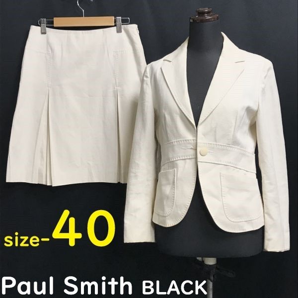 ポールスミスブラック　レディース　スーツ　上下　ジャケット　スカート ポールスミス/Paul Smith BLACK☆リネン混/ジャケット&プリーツ