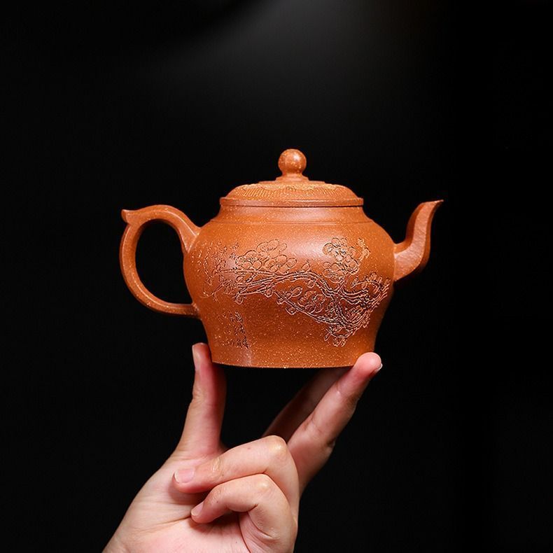 朱泥製 丸型急須 茶壷 急須 紫砂壺紫砂茶器 唐物紫泥急須 紫砂壺急須 茶壷 急須 紫砂壺 ティーポット 常滑焼 紫砂茶器 唐物紫泥急須 紫砂壺
