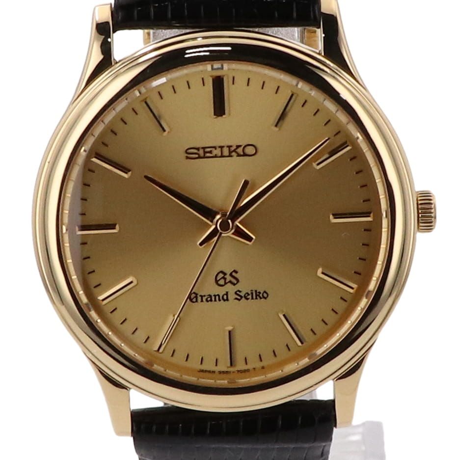 セイコー SEIKO グランドセイコー SBGS008_9581-7010 腕時計 YG レザー クォーツ ゴールド ユニセックス 【中古】 -  メルカリ