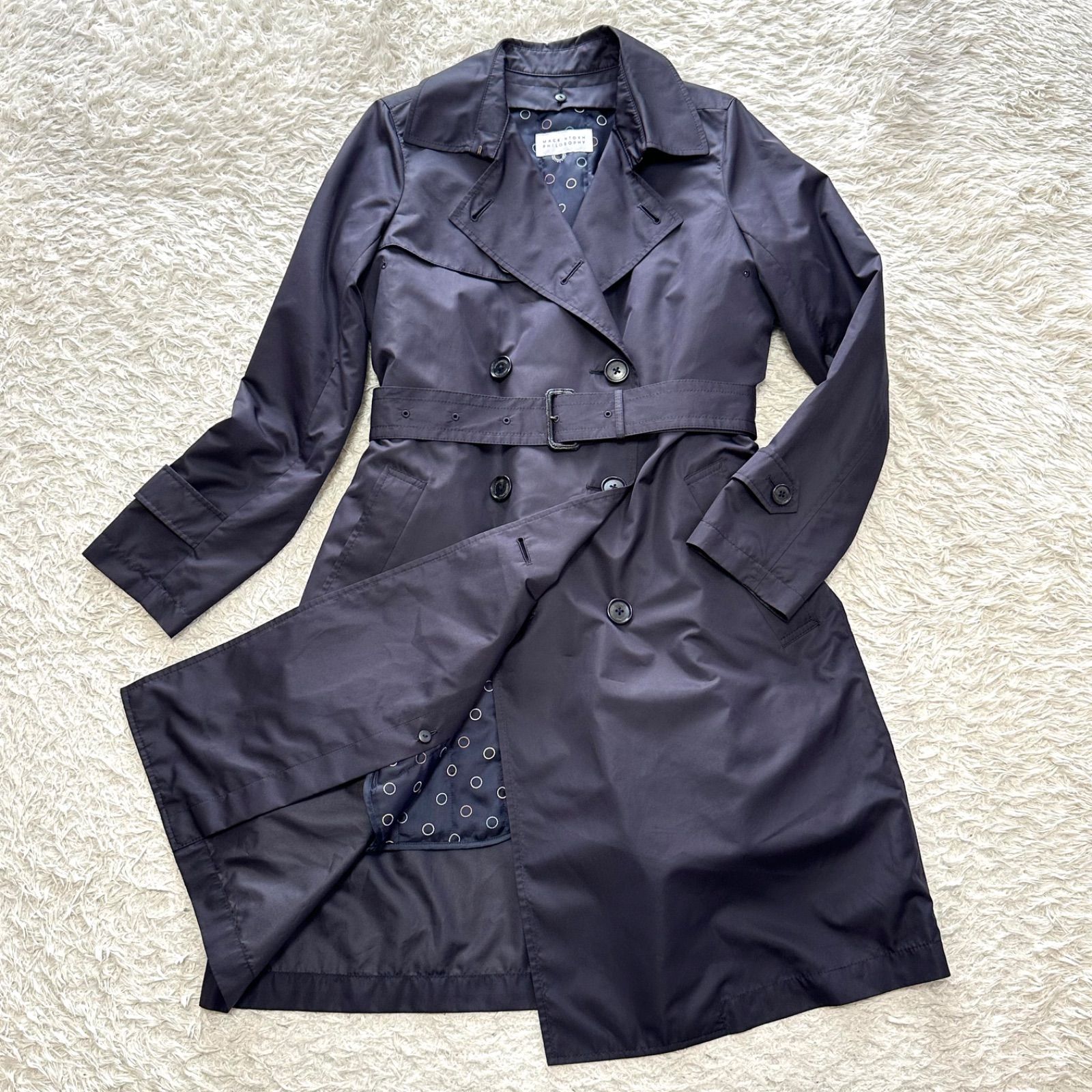 MACKINTOSH PHILOSOPHY マッキントッシュフィロソフィー トレンチコート ライナー ベルト付き 38 M ネイビー