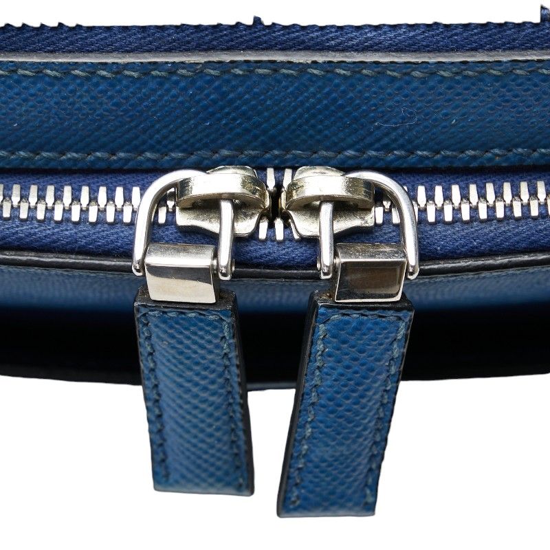 現行モデル 鑑定済】PRADA サフィアーノ ビジネスバッグ ブルー