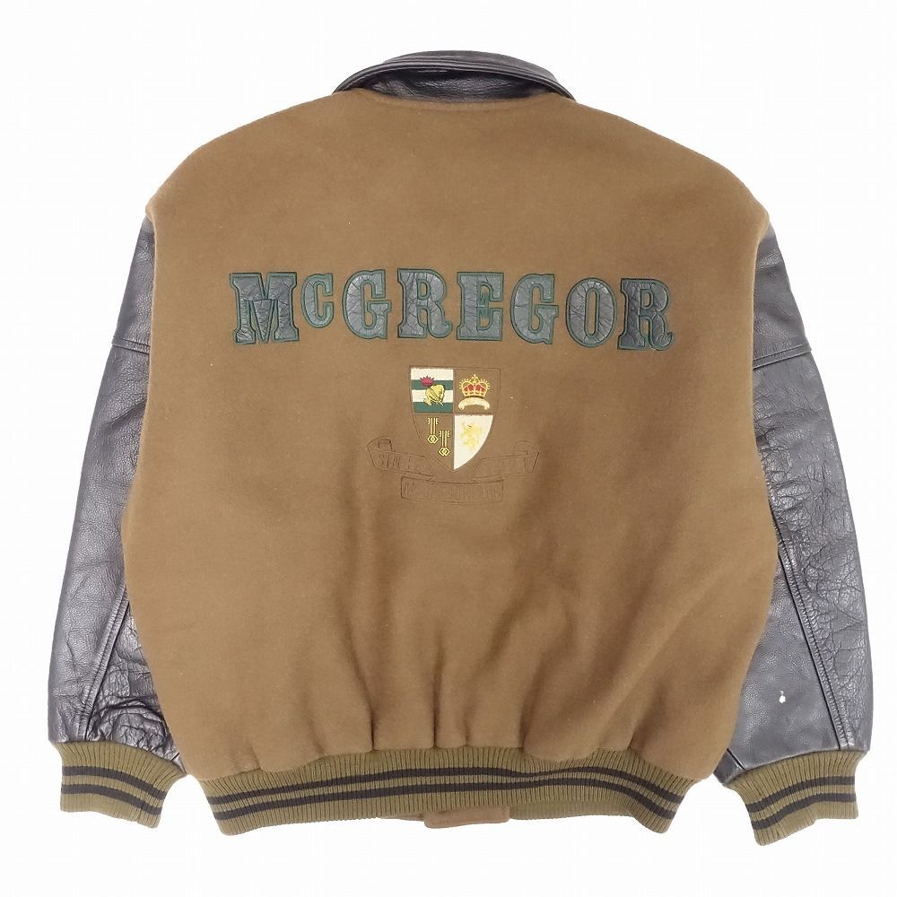 【80s McGREGOR】レザースタジャン　本革　短丈 vintage 古着 80s Vintage McGREGOR マックレガー スタジャン ジャケット