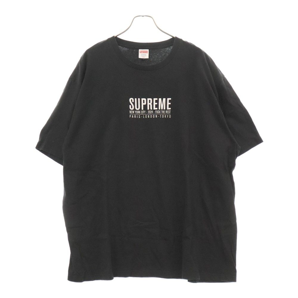 SUPREME (シュプリーム) 24SS Paris Tee フロントロゴプリントTシャツ ブラック