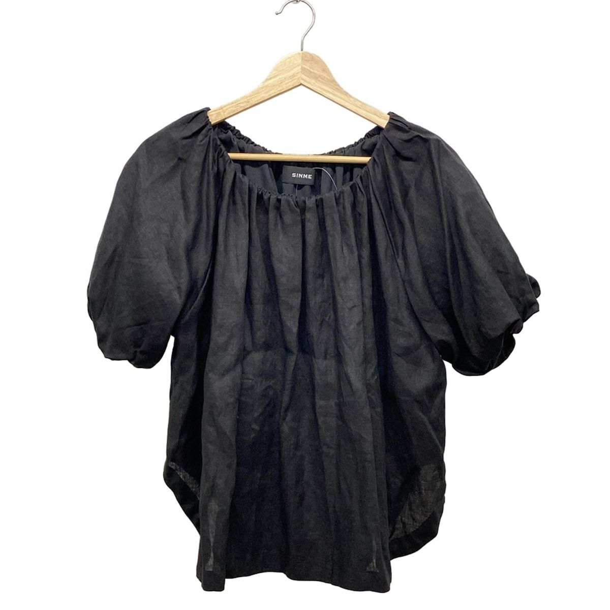 SINME シンメ 半袖カットソー サイズF レディース - 黒 麻