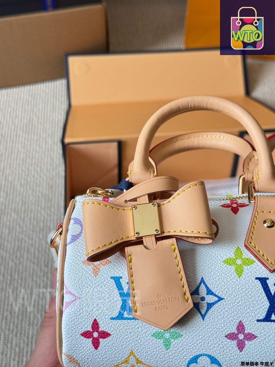 今日特価】LV Nano Speedy 16 村上隆 白三彩 ピローバッグ ルイ