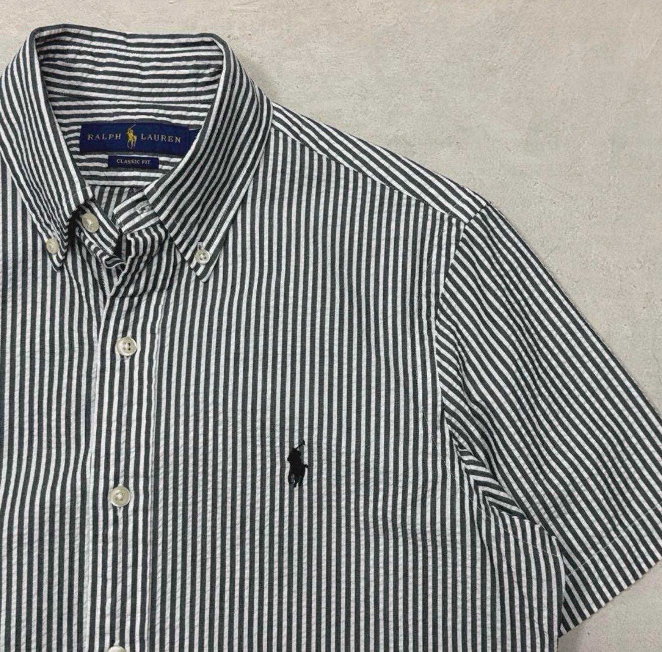 定番 ポロラルフローレン シアサッカー ボタンダウンシャツ 半袖