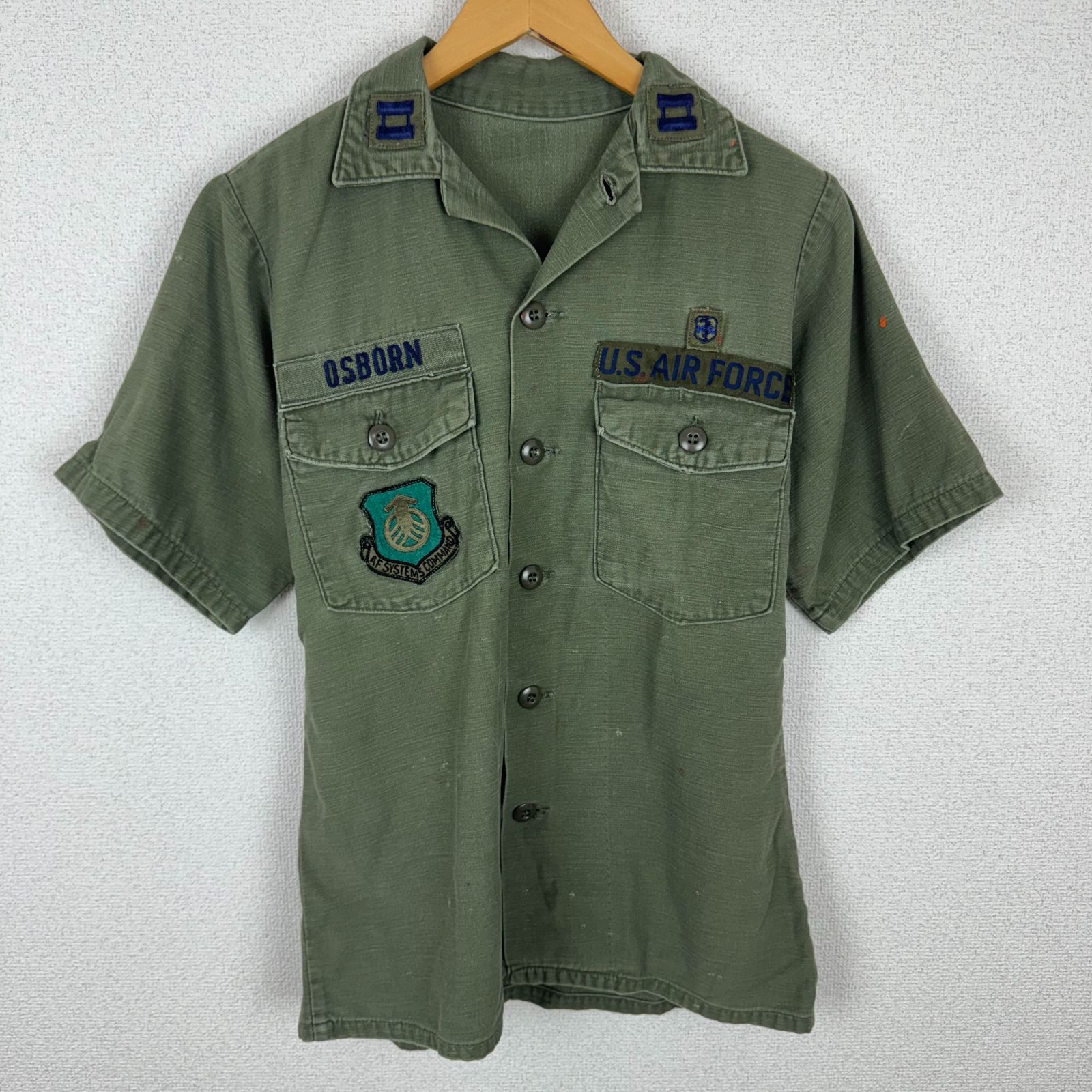U.S. AIR FORCE アメリカ空軍 ミリタリーシャツ 半袖 ワッペン アース 
