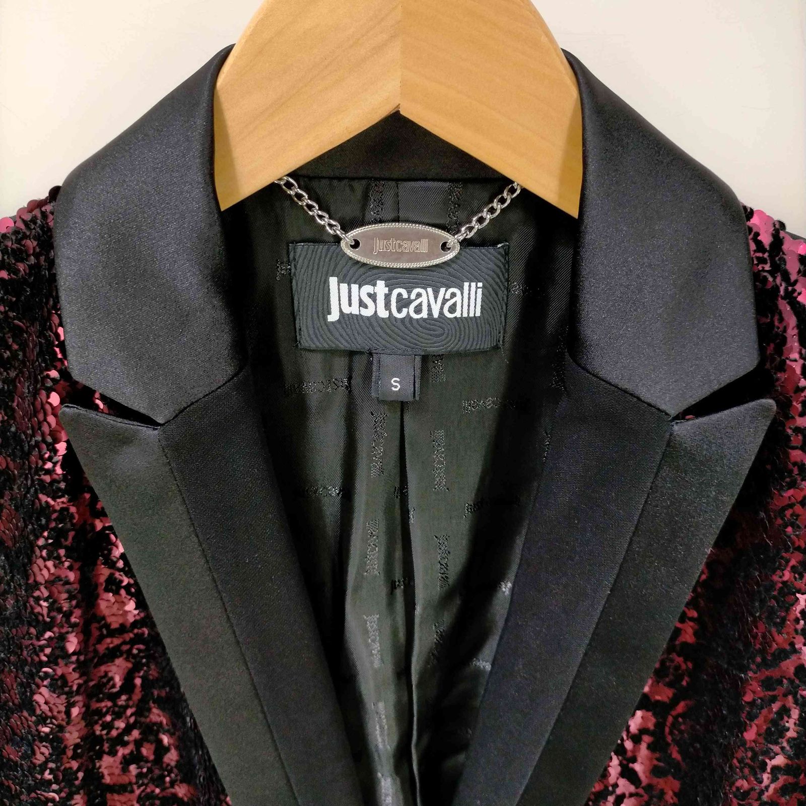 ジャストカヴァリ Just Cavalli スパンコール切替テーラードジャケット 