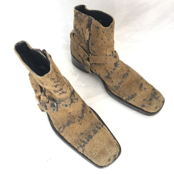 フープディドゥ|whoop-de-doo ビンテージ加工|本革|ショートブーツ|サイドジップ 26.0|茶系|BROWN Shoes bWB70-7
