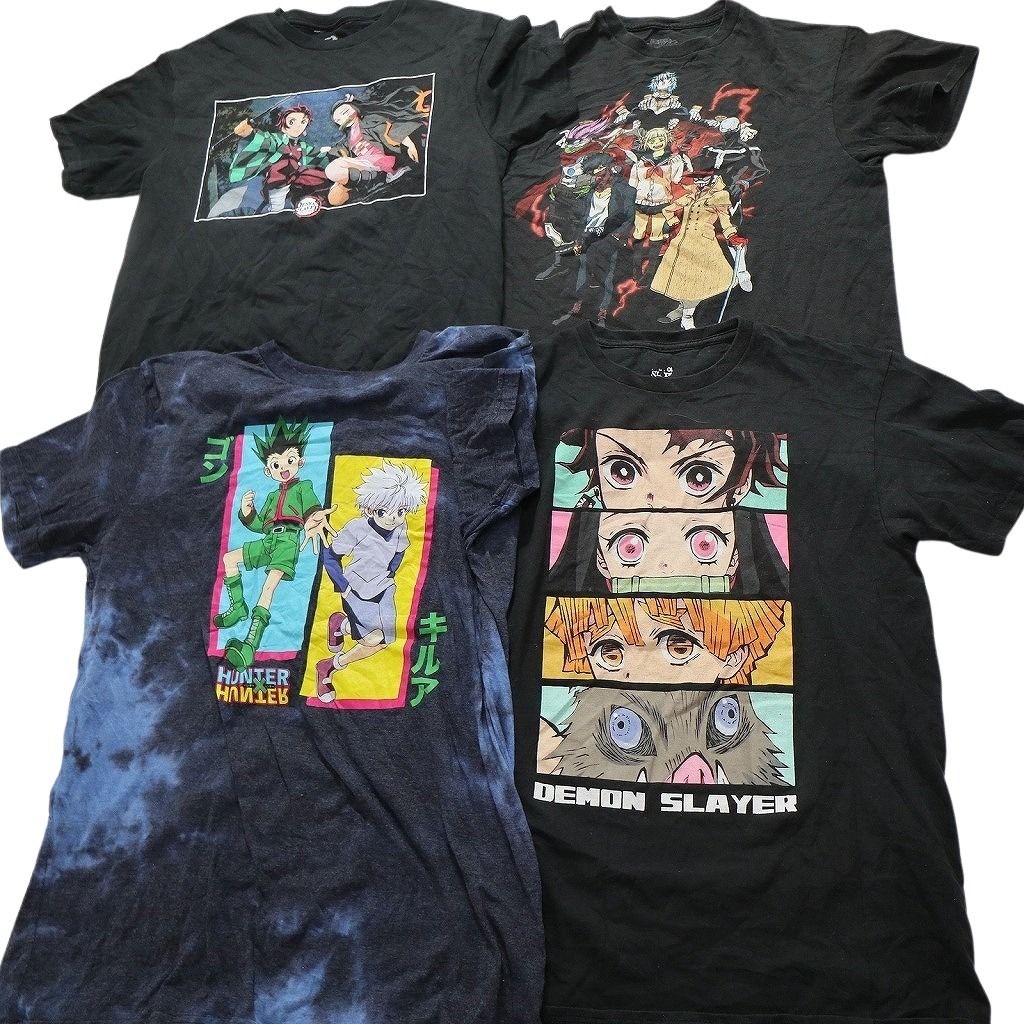 只今タイムセール中。 古着卸 キャラクター 半袖Tシャツ 15枚セット メンズ M ナルト ディズニー 鬼滅の刃 ヒロアカ 進撃の巨人 古着 NC3875