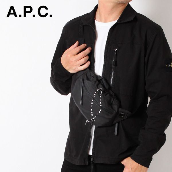 24春夏モデル アーペーセー A.P.C.  メンズ RESET ボディバッグ【LZZ BLACK】 H62214 PSAHX LZZ  BLACK/【2024SS】m-bag