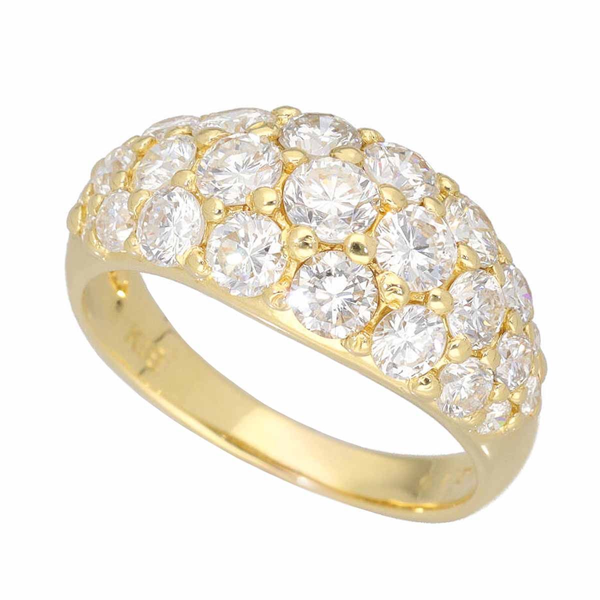 新品・特選・厚巻良質鑑別書付』天然ゴールド ダイヤモンド 入りK18リング