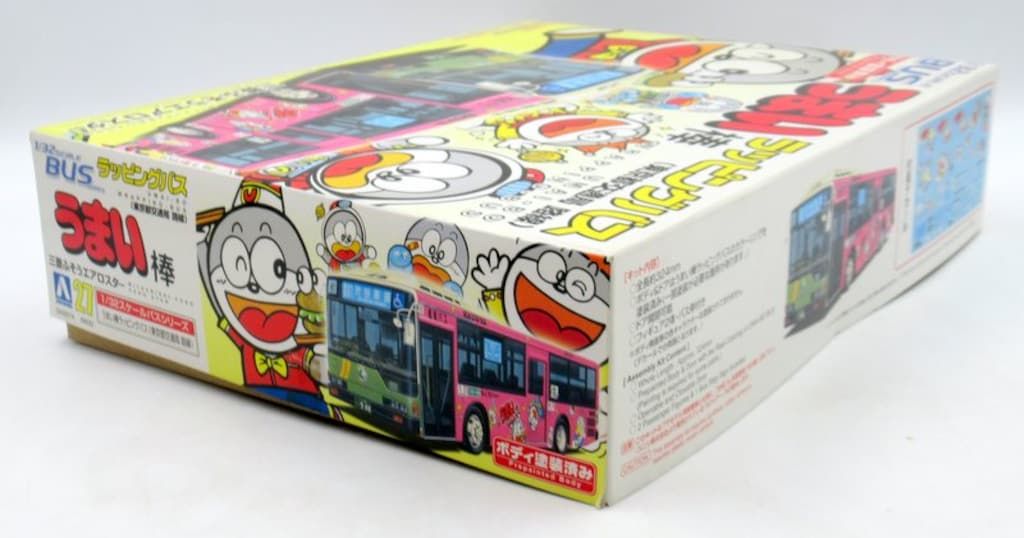 アオシマ1/32うまい棒ラッピングバス(東京都交通局路線)三菱エアロスター うまい棒 ラッピングバス (東京都交通局 路線) 三菱ふそうエアロ
