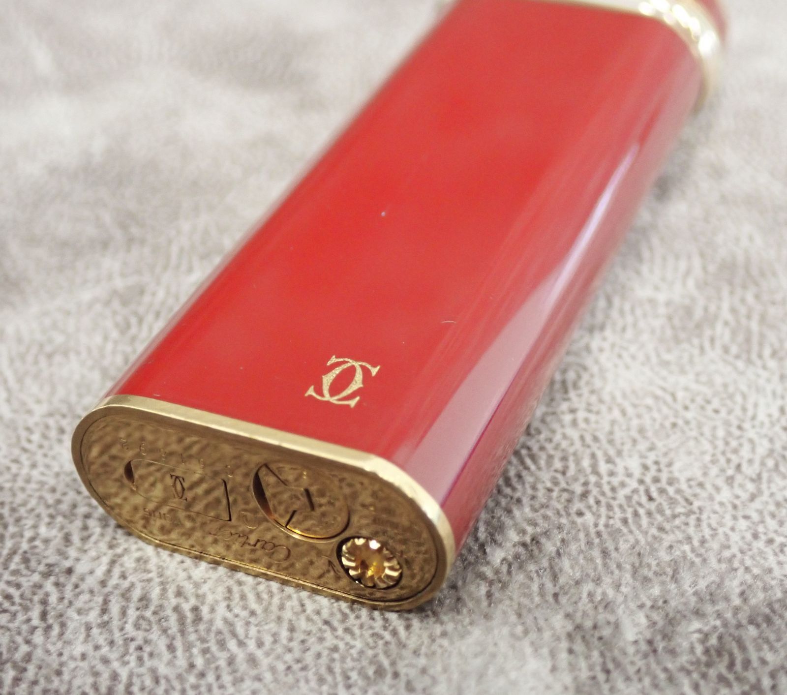 ✨ 【Cartier カルティエ ガスライター】ボルドー×トリニティ✨着火 