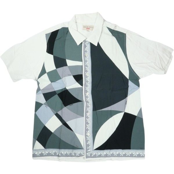 Size M SUPREME シュプリーム ×Emilio Pucci 21SS S S Shirt Black 半袖シャツ 黒白 品-非常に良い 20826967