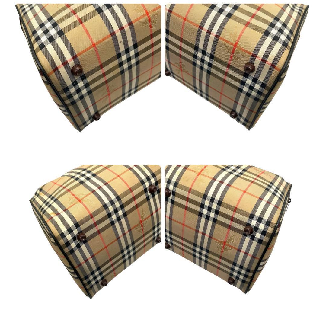 良品 786 BURBERRY ボストンバッグ ノバチェック シャドーホース