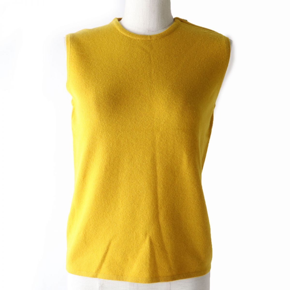 極美品☆HERMES エルメス カシミヤ100％ カデナZIP付き ノースリーブ