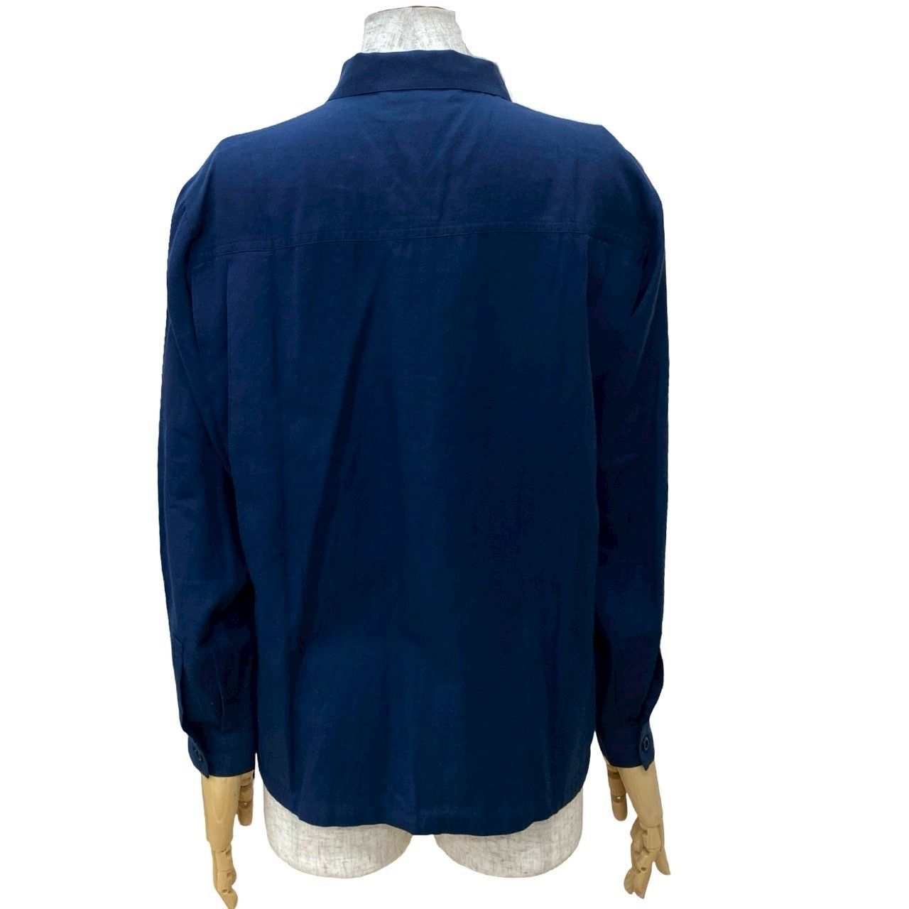 クリスチャン ディオール / コットン長袖シャツ ロゴ刺繍 フランス製 37 青 Christian Dior クリスチャンディオール ヴィンテージ シャツ