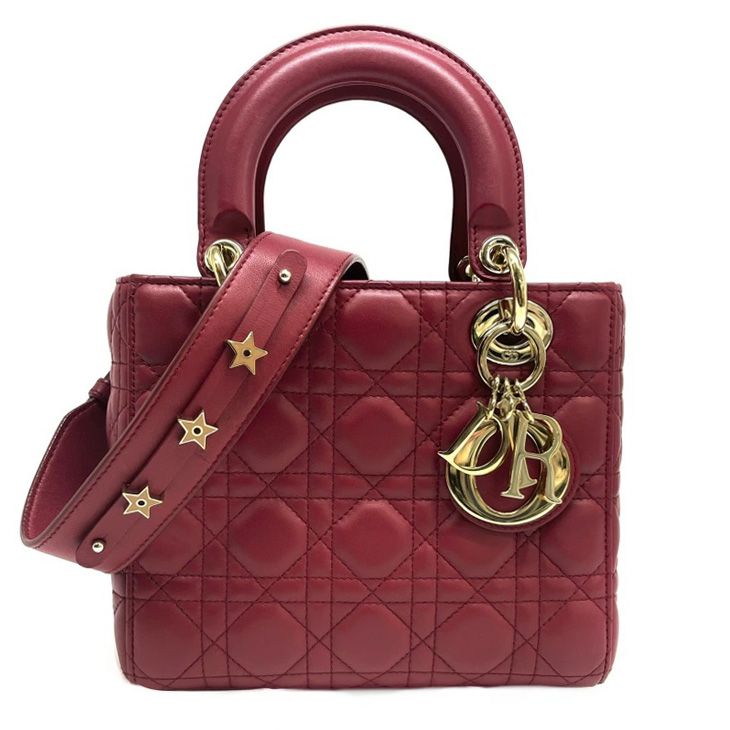 クリスチャンディオール CHRISTIAN DIOR レディディオール スモール MYABC LADY DIOR MY ABCDIOR スモールバッグ  MYABC カナージュバッグ バッグ トートバッグ ショルダーバッグ ラムスキン レッド - メルカリ