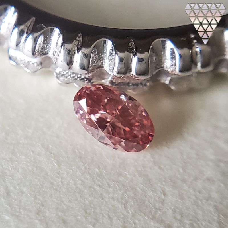 0.084 ct FANCY DEEP PINK SI2 OVAL AGT 天然 ダイヤモンド DIAMOND EXCHANGE FEDERATION