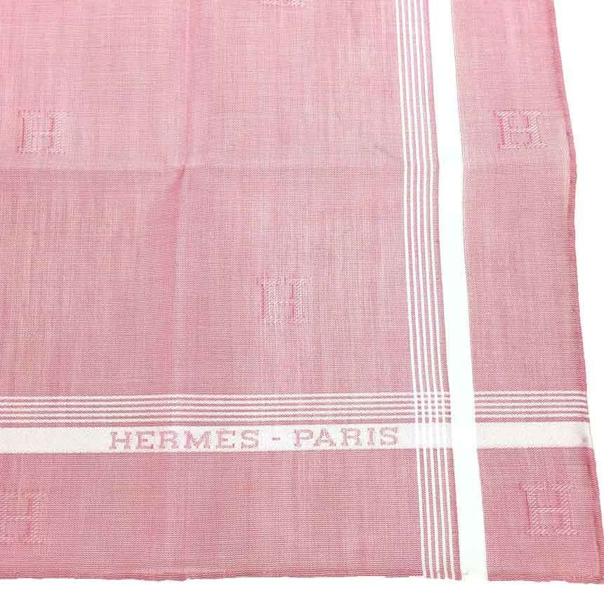 新品　HERMES　エルメス　ハンカチ　ジャカード H パッサン　aq10512 新品 HERMES エルメス ハンカチ ジャカード H パッサン コットン