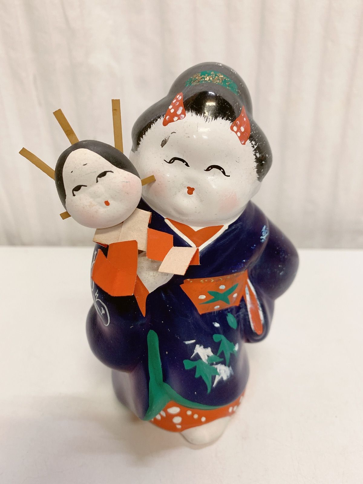 縁起物 お多福 お福さん おたふく 浩作 御所人形 お福巫女 丸山正治作