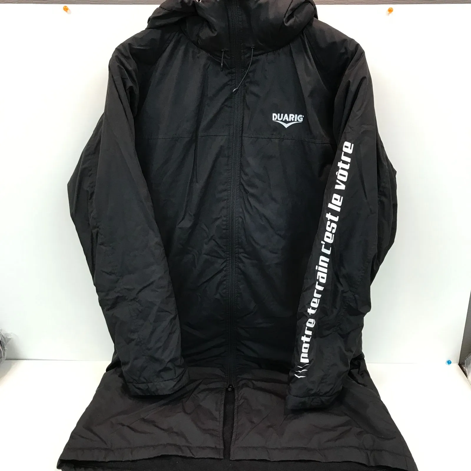 DUARIG FRAロゴ ベンチコート 黒 DUARIG ロングダウン ベンチコート ダウンコート ブラック