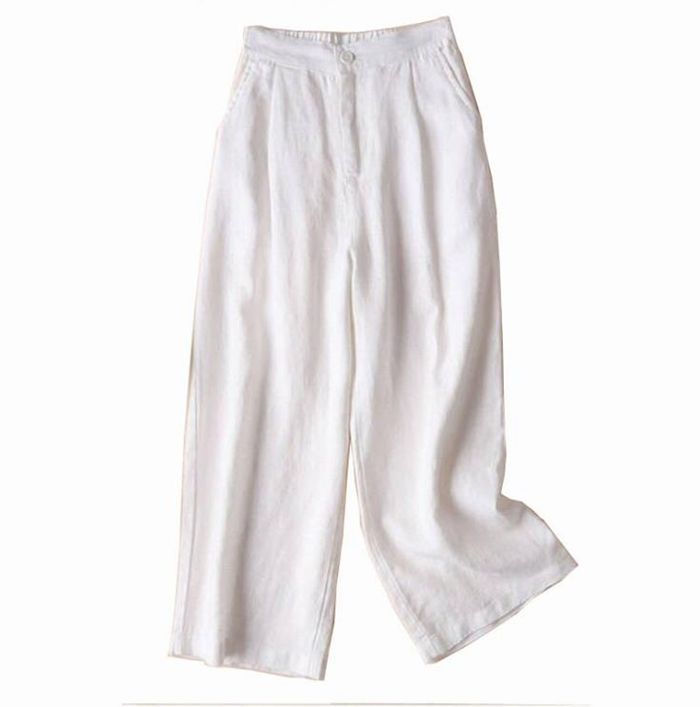 [美品]numeヌメ パラスパレス n♪リネンガウチョパンツ 麻混 日本製ワイド 美品]numeヌメ パラスパレス n♪リネンガウチョパンツ 麻混 日本