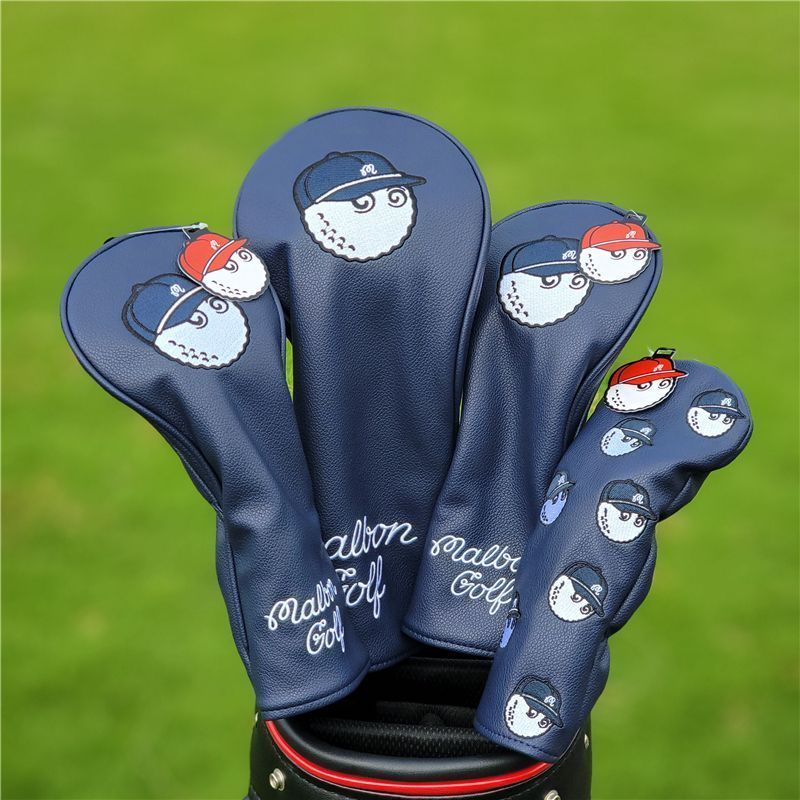 Malbon ゴルフ クラブ カバー 4点セット ゴルフ ヘッド カバー GOLF ブルー