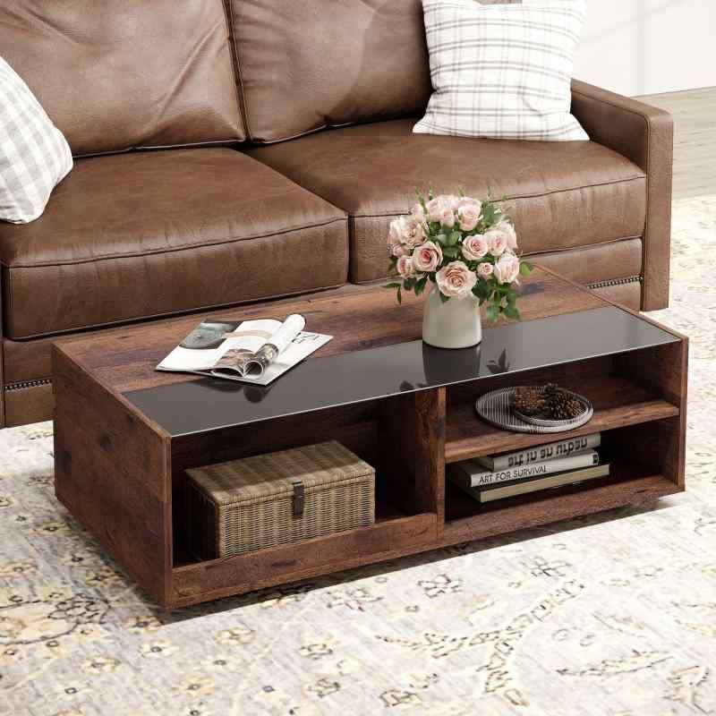 ローテーブル おしゃれ 長方形 幅80 引き出し付き 木製 コンパクト