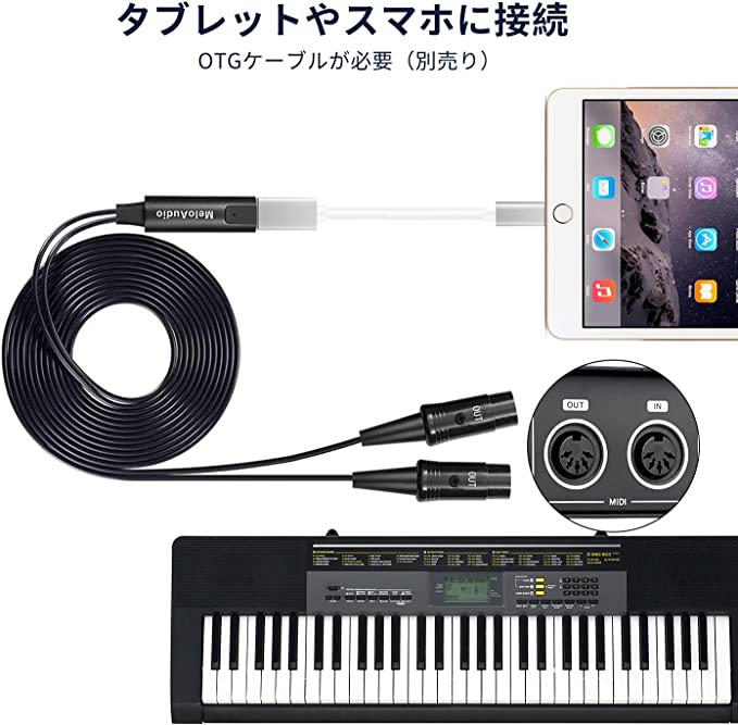 96%OFF!】 MIDI ケーブル USB インターフェース コード 電子楽器とPC 簡単接続 キーボード ミディケーブル in 
