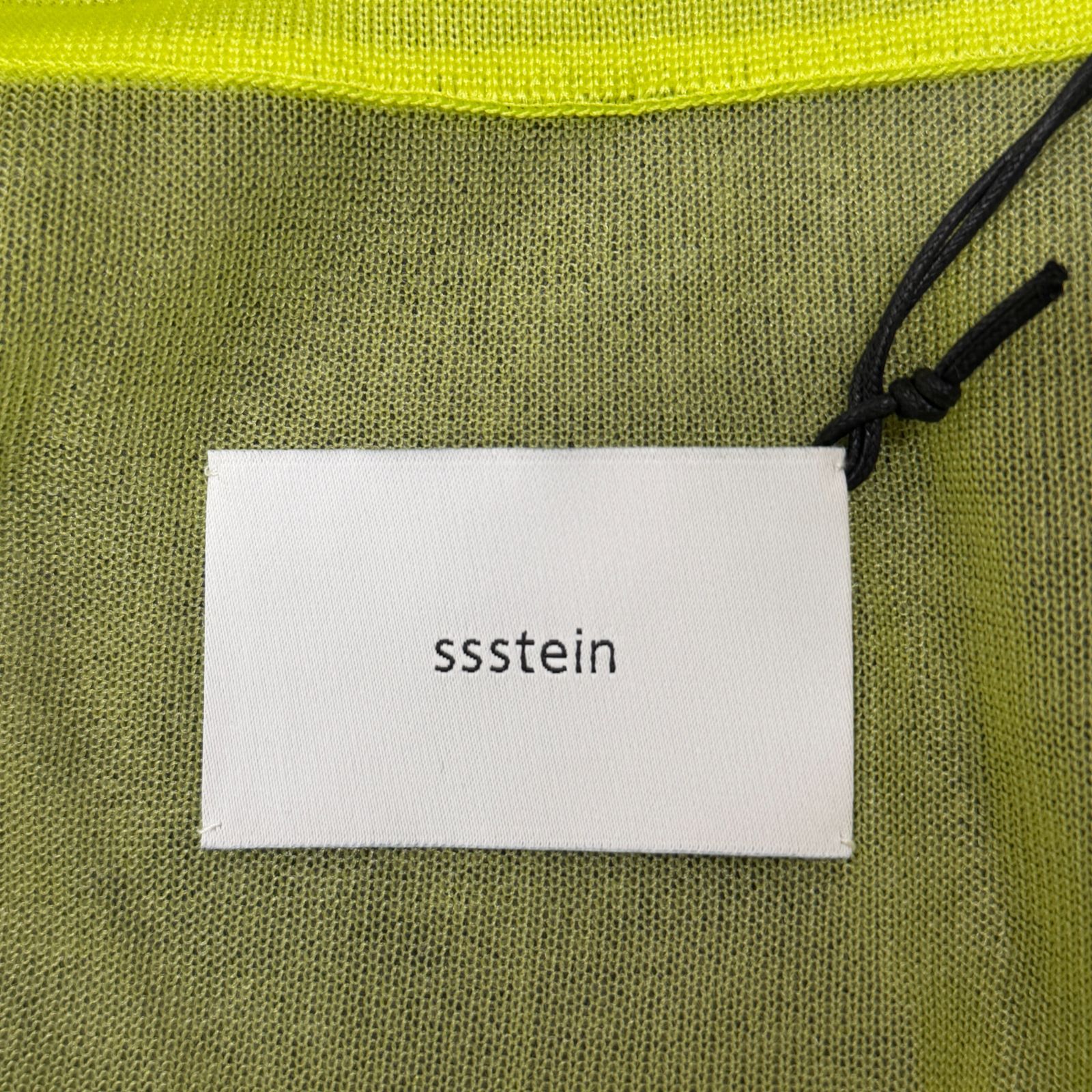  参考上代41800円 stein 24 SS SHEER KNIT COLLAR LS シアーニット コンビネーション ポロ Vネック 長袖カットソー シュタイン ST.1006 ライム 五分袖 七分袖 Tシャツ カットソー