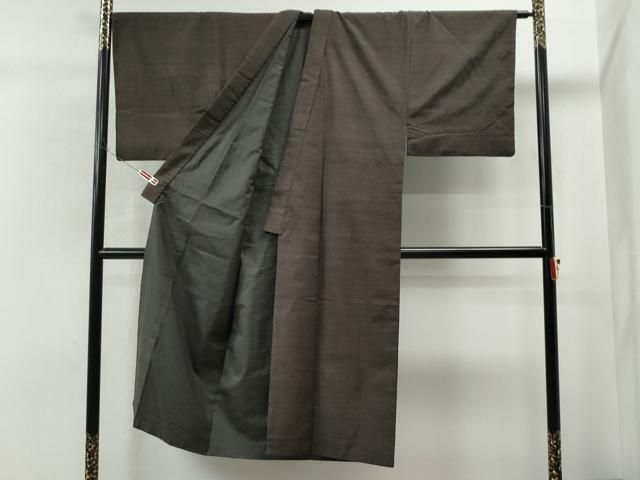 平和屋着物●男性　紬　アンサンブル　色無地　涅色　正絹　逸品　CAAS6763yc 平和屋着物○男性 紬 アンサンブル 色無地 涅色 正絹 逸品 CAAS6763yc