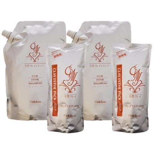 モルトベーネ クレイエステシャンプー 800ml×2本 クレイエステパック 500g×2本 詰替 セット