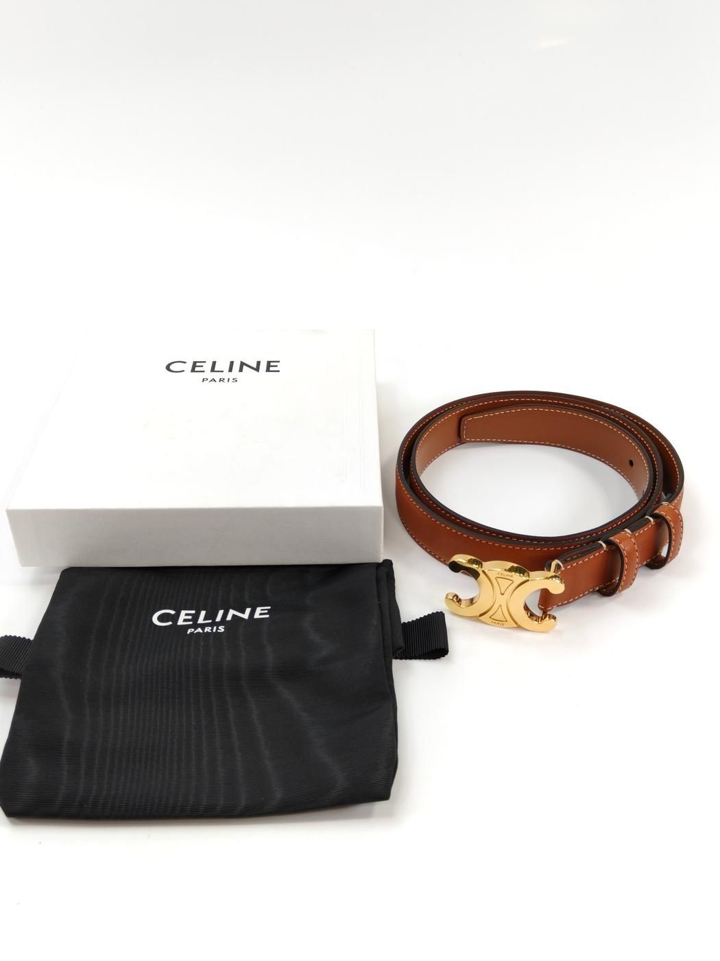 Celine セリーヌ トリオンフバックル カーフスキン ホワイト