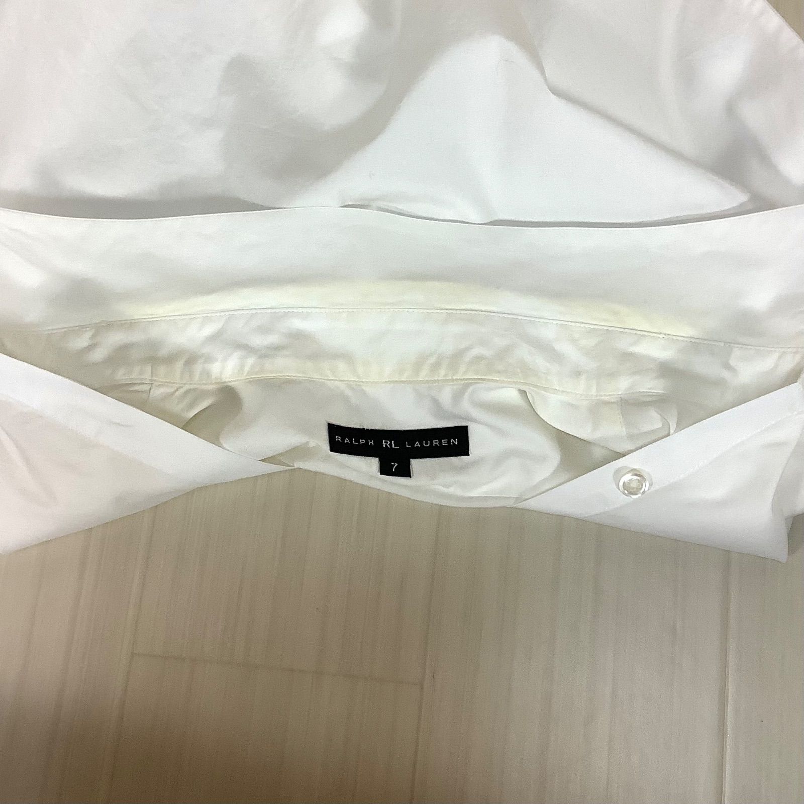 Ralph Lauren 半袖リネンシャツ ホワイト　ブラウス LAUREN RALPH ブラウス シャツ リネン ショートスリーブ