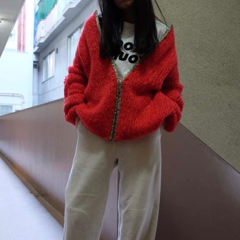 jonnlynx ジョンリンクス 18AW rough gauge hook cardigan ローゲージ