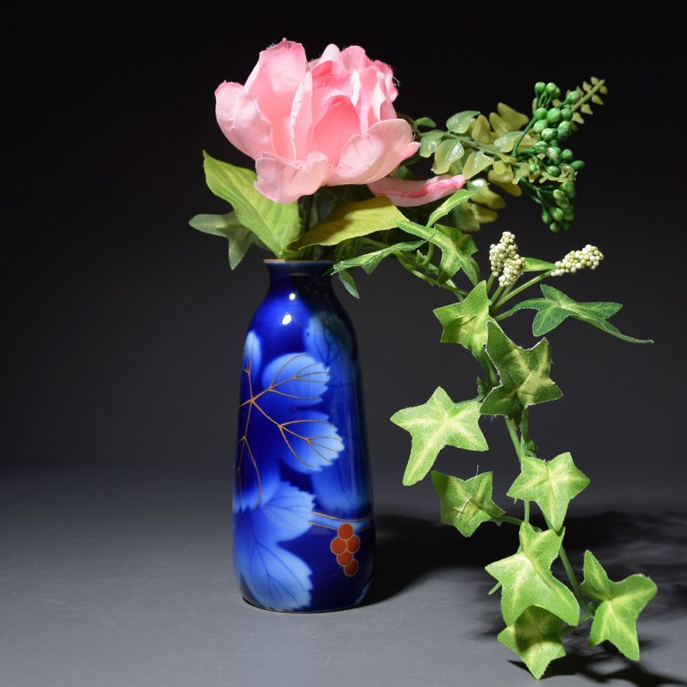 新品未使用品 有田焼 宮内庁御用達 深川製磁 瑠璃葡萄 酒器揃 徳利 盃