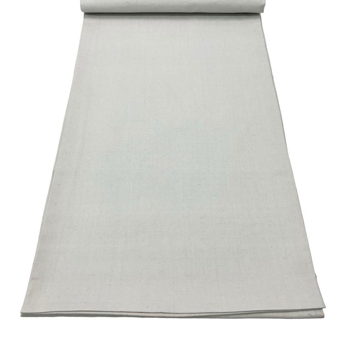 袋帯 手描き 秋花草模様に鈴虫 紬 灰色 長尺 O-3960 