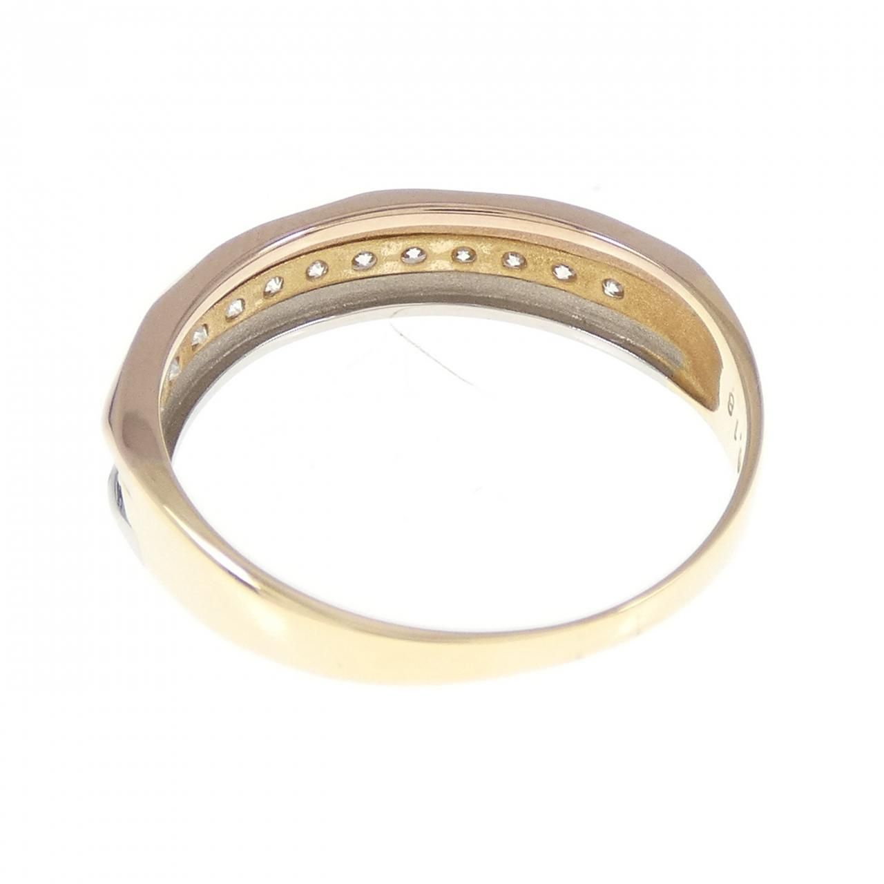 K18YG/PT900/K18PG ダイヤモンド リング 0.18CT 