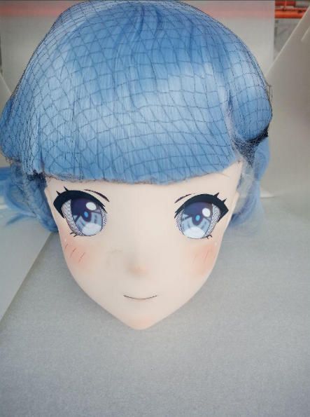 未使用 全頭マスク カツラ付 ロック付 訳あり ドールヘッド ロリータ人形 ☆即納 全頭マスク カツラ付き ロック付き NO.385 訳あり ドール