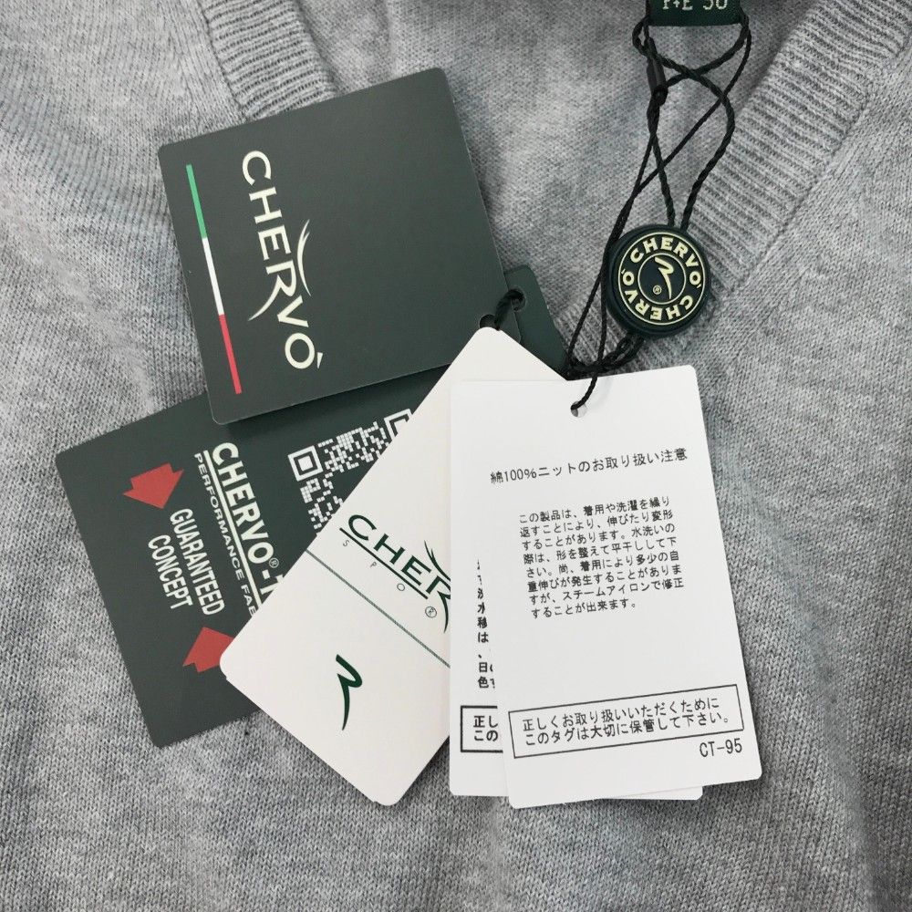 サイズ：50 CHERVO シェルボ  ニット セーター  グレー系 [240101449061] ゴルフウェア メンズ ストスト サイズ：50 CHERVO シェルボ ニット セーター グレー系