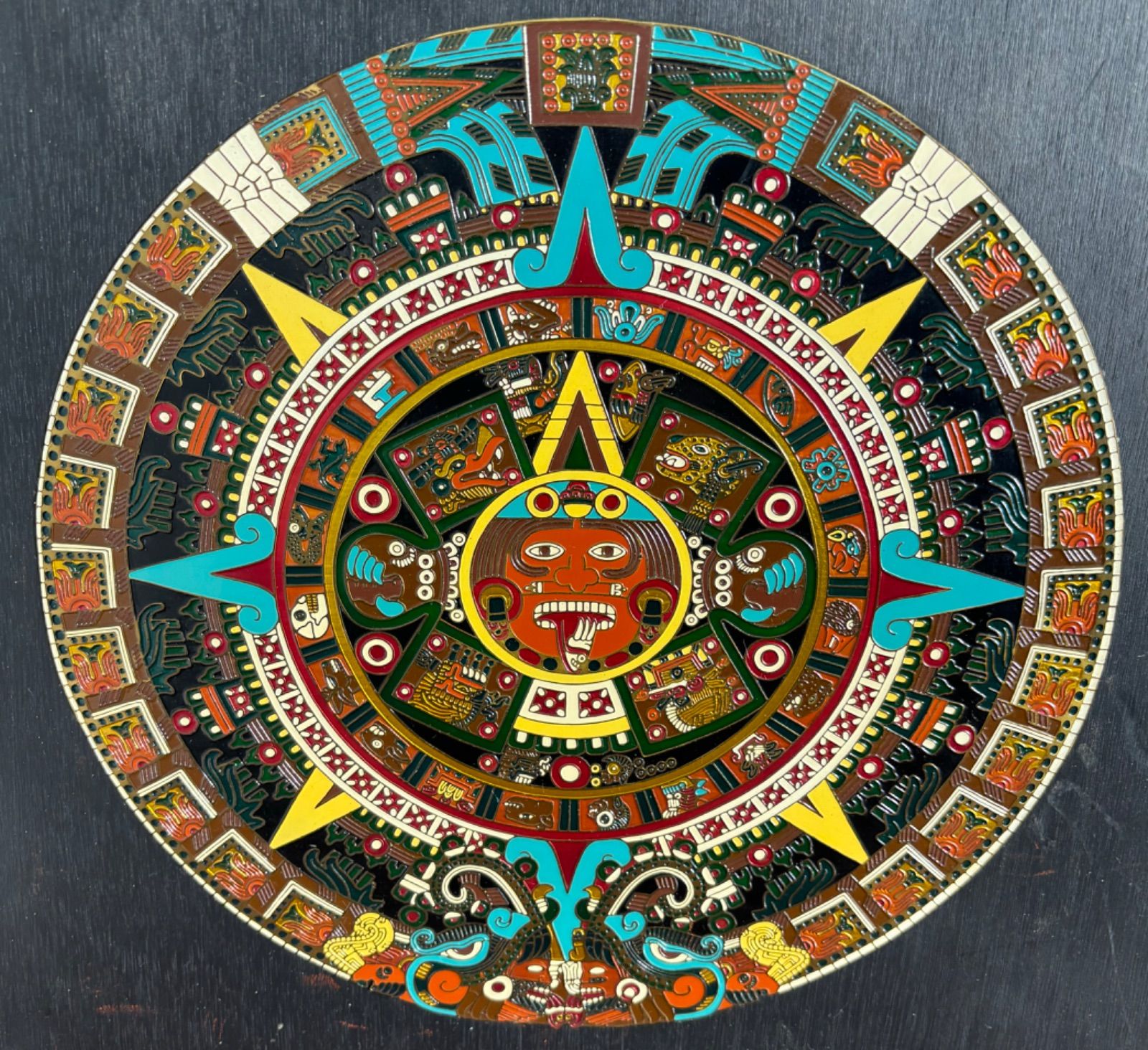 希少】メキシコ アステカカレンダー マヤ インカ 太陽の石 アステカ