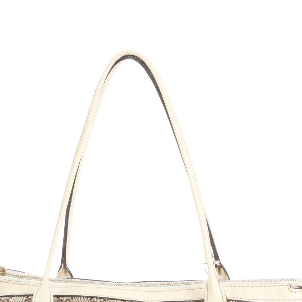 美品 グッチ GG キャンバス インターロッキングG レザー トート バッグ