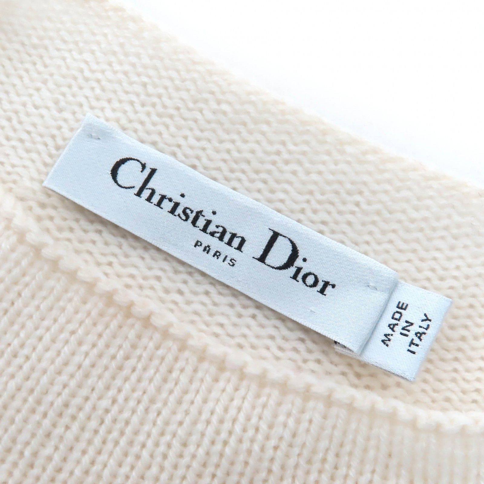 Dior ✖️Stone  ブラック ロゴ ニット　46 Christian Dior(クリスチャンディオール) バックロゴ カシミヤ